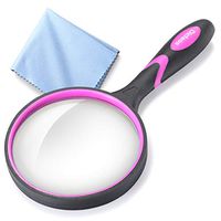 Magnifying Glass Handheld Reading Magnifier - 100MM Large Magnifying Lens with Non-Slip Soft Handle for Book Newspaper Reading, Insect and Hobby Observation, Classroom Science