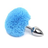 BATEER Stainless Steel Amal Plug with Fake Rabbit Tail for Women, Beginners, Couples