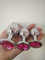 Pleasure A-%nàl Toy 3 PCS Jeweled Metal Expander Insert S-tǐck Dǒng Trainer Kit for Women Men Beginner - Body Relax T-oy - Rose Red gem