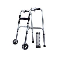 Rolling Walkers Walker Elderly Disabled Walker Walker Multifunctional Lightweight Folding Walker (Color : Silver, Size : 524773cm)
