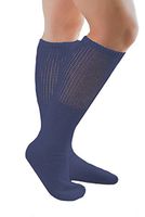 Comfort Finds Diabetic SwellSox - Breathable Cotton Socks - Loose Fitting Comfortable Sock – Non Binding Top Design – Improve Foot Circulation (Navy, 12 Pair)