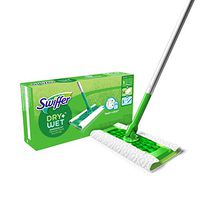 Swiffer Sweeper Dry and Wet Starter Kit for Floor Mopping and Cleaning, All Purpose Products, Includes: 4 Dry Heavy Duty Cloths, 3 Wet Heavy Duty Pads, 10 Dry Cloths, 2 Wet Pads