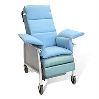 NYOrtho Geri-Chair Comfort Seat Cushion: Light Blue Super-Soft Peachskin Anti-Microbial/Water-Resistant 47"L x 18"W