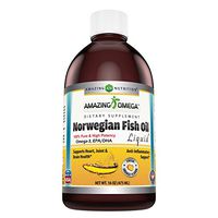 Amazing Omega Norwegian Fish Oil 16oz Fresh Orange - Supports Anti-inflammatory, Heart, Joint and Brain Health