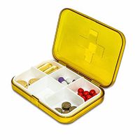 HQLCX-Medicine Pill Storage Box Portable One Week Dispensing Kit Portable Medicine Box Mini Medicine Pills Sealed Medicine Box,Orange