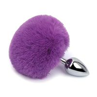 Escolourful Metal Amal Plug with Fluffy Ball Adult Six Toys B-útt Plug for Couples Women Beginners