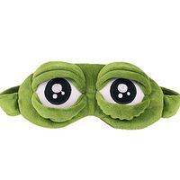 3D Unisex Frog Eye Sleeping Mask Cartoon Eye Shade Cover Rest Relax Blindfold Eye Patch Funny Gifts (Green, One Size)