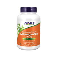 NOW Supplements, Ashwagandha (Withania somnifera)450 mg  (Standardized Extract), 180 Veg Capsules