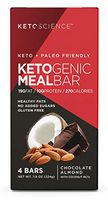 Keto Science Ketogenic Meal Bar Chocolate Almond Dietary Supplement, Rich in Protein and Healthy Coconut MCTs, No Sugar Added, Weight Loss, Pack of 4 Bars