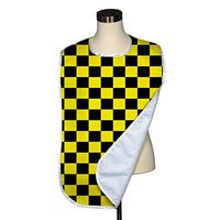 Check Collection Adult Bib - Covered with Care Assorted Prints Available! (Yellow Black Racing Check)