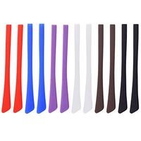Glasses Temple End Tips, 6 Pairs Flat Hole Silicone Eyeglass Temple Sleeves Anti-slip Ear Sock Pieces Tube Replacement - Stretchy for Eyeglasses Legs