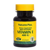 NaturesPlus Vitamin E - 400 iu Mixed D-Tocopherol, 60 Softgels - Easy to Swallow Vitamin E Supplement, Derived from Natural Soybean Oil - Free-Radical Defense - Gluten-Free - 60 Servings