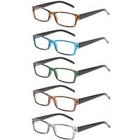 Reading Glasses 5 Pairs Spring Hinge Man and Women Plasitic Material Readers (5 Pack Mix Color, 2.75)