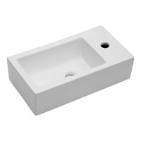 Lordear LGP1810 Bathroom Wall Mount Rectangle Corner Sink White Porcelain Ceramic Vessel Sink