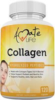 Collagen Hydrolyzed Peptides Best Anti-Aging Supplement Collagen I and III Type Formula- Skin and Hair Rejuvenation Pills -Healthy Joint Support Skin Care Supplement 120 Capsules by Amate Life