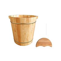 Foot Spa Wooden Tub Foot Tub, Foot-Soaking Barrel, Thickening Wooden Tub，Wooden Foot Bath Barrel, with Universal Wheel (Size : B)