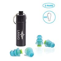 LANVO Noise Cancelling Ear Plugs for Sleeping - Reusable Silicone Ear Plugs of Hearing Protection for Motorcycles, Shooting, Snorining, 32dB Highest NRR, 2 Pairs with Travel Case