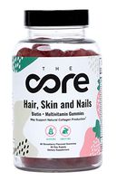 The Core Beauty Multivitamin Gummy with Biotin and Collagen | Strawberry Flavored - Made in USA | Supports Healthy Hair, Skin, & Nails | 30 Day Supply