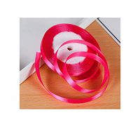 22Meters/Roll 6Mm Silk Satin Ribbons Baby Shower Birthday Party Wedding Engagement Christmas Halloween Gift Wrapping Ribbon,Fushia