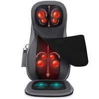 Naipo Back and Neck Massager Shiatsu Massage Chair Seat Cushion with Heat Rolling Kneading Vibration for Pin-Point Full Body at Office, Home, Car
