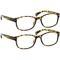 Reading Glasses 2 Pack Tortoise Always Have a Timeless Look, Crystal Clear Vision, Comfort Fit with Sure-Flex Spring Hinge Arms & Dura-Tight Screws 100% Guarantee +1.25