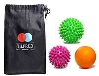 Tilfred Massage Balls Set | Spiky Balls | Free Bag | Muscle Pain Relief, Back Roller ball | Neck, foot massager, Deep Tissue and Trigger Point Therapy