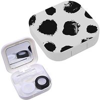 Portable Contact Lens Case Box Travel Kit Mirror + Bottle + Tweezers Container Holder [ Brush Art ]