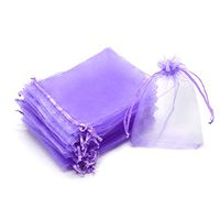 Dealglad 50pcs Drawstring Organza Jewelry Candy Pouch Christmas Wedding Party Favor Gift Bags (3.5x4.5", Light Purple)