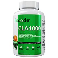 Fitcode CLA1000 Conjugated Linoleic Acid, Soft Gel, Stimulant Free Weight Loss Supplement, 90 Servings
