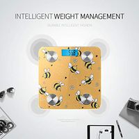 Cartoon Doodle Cute Bees Electric Scales for Weight Smart Fitness Weighing Scales Tracks 8 Key Compositions Analyzer Sync with Fitness Apps 400 Lbs