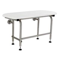 Mustee 390.411 Wall Mount Rectangular Fold Down Seat, 26", White