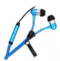 Earbuds Zipper Earbuds with Microphone Headphone Headset USA (Blue) Great for Fortnite PS4 Xbox