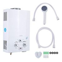 Homgrace Portable Propane Gas Tankless Water Heater 6L, Digital Temperature Display Home Watering Heater