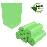 Biodegradable Trash Bags,1.2 Gallon Trash Bags Small Garbage Bags Compostable Recycling Rubbish Bags Unscented Wastebasket Can Liners for Bathroom,Home, Office, Baby diaper(Green, 125 Counts)