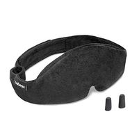Cabeau Midnight Magic Sleep Mask – Adjust Padded Nose Strip to Block or Blackout Light - for Home and Travel - Soft Plush Fabric – Eye Liners Keep Fabric Away from Eyelids - Memory Foam Earplugs