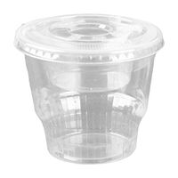 12oz Clear Plastic Dessert Cups with 4oz Parfait Insert & Lids, 3-piece (50 Count, Flat Lid - No Hole)