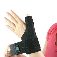 Trigger Thumb Brace Support for Arthritis, tendinitis Pain Relief, with Metal Splints and Adjustable Strength Straps, Sweat Wicking, Breathable Soft Compression Fabric for Left Right Hand (Small Size)
