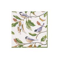 Caspari Chickadee and Magnolia Paper Cocktail Napkins in Ivory, 20 Per Package