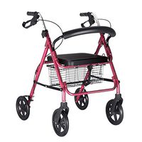 Walkers for Seniors with Seat Trolley Walker with Wheel with seat, Multi-Function Walker, Lightweight and Portable Folding Rolling Walkers (Color : Pink, Size : #1)