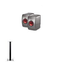 KEF LS50 Wireless Gray Speaker Pair +  Floorstands