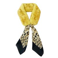 Theoylos Women's Winter Scarf Faux Fur Scarf Ladies Chiffon Warm Scarves Lightweight Fleece Neck Scarf Scarf Yellow
