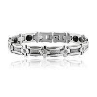 POWER IONICS Men's Titanium Magnetic Crystal Bracelet Energy Balance Band Bracelet for Women /045