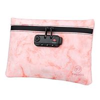FIREDOG Smell Proof Bag with Lock, 6x9" Odor Proof Pouch Case Container for Travel Stash Storage (Marble Red)