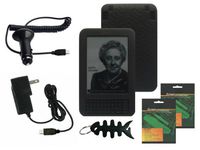 iShoppingdeals - Car Charger + Wall AC Charger + Screen Protector + Black Protective Skin Cover for Amazon Kindle 3 3G Wireless Reading Device 3G + Wi-Fi, 6" Display - Latest Generation