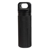 jiayit Multi-purpose Case Bottle Large Aluminum Pill Box Holder Container Keyring Outdoor (Black)