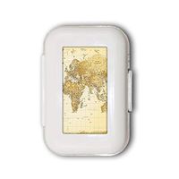 World Map Pill Box,Pill Organizer Case for Purse Daily/Weekly Unique Design and Large Compartments Medicine Case, Pill Box for Pocket or Purse