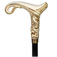 GC-Artis Pretty Walking Stick for Women Light Ladies Cane Elegant Black Wooden Shaft Fashionable Dressy Designers Accessory