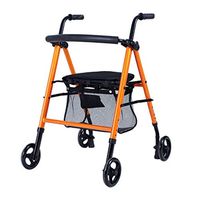 Standard Walkers Walker Foldable Shopping Cart Fracture Rehabilitation Training Car Four-Wheeled Standing Walker Elderly Trolley (Color : Black, Size : 7858cm)