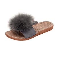 Emimarol Womens Slippers Silent Floor House Slipper Lightweight Linen Summer Beach Shoes for Ladies Sandals Gray