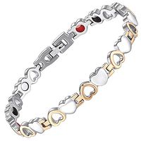 Elegant Magnetic Bracelet for Women Pain Relief for Arthritis and Carpal Tunnel Tendonitis Tennis Elbow Joint Wrist-Magnetic Bracelet for Women with Fold Over Clasp-HSS4 (7 in/18 cm)